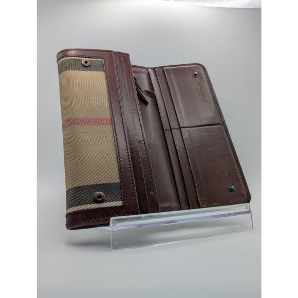 Vintage Full Inclusion Burberry HouseCheck Canvas & Leather Continental Wallet - Picture 6 of 13